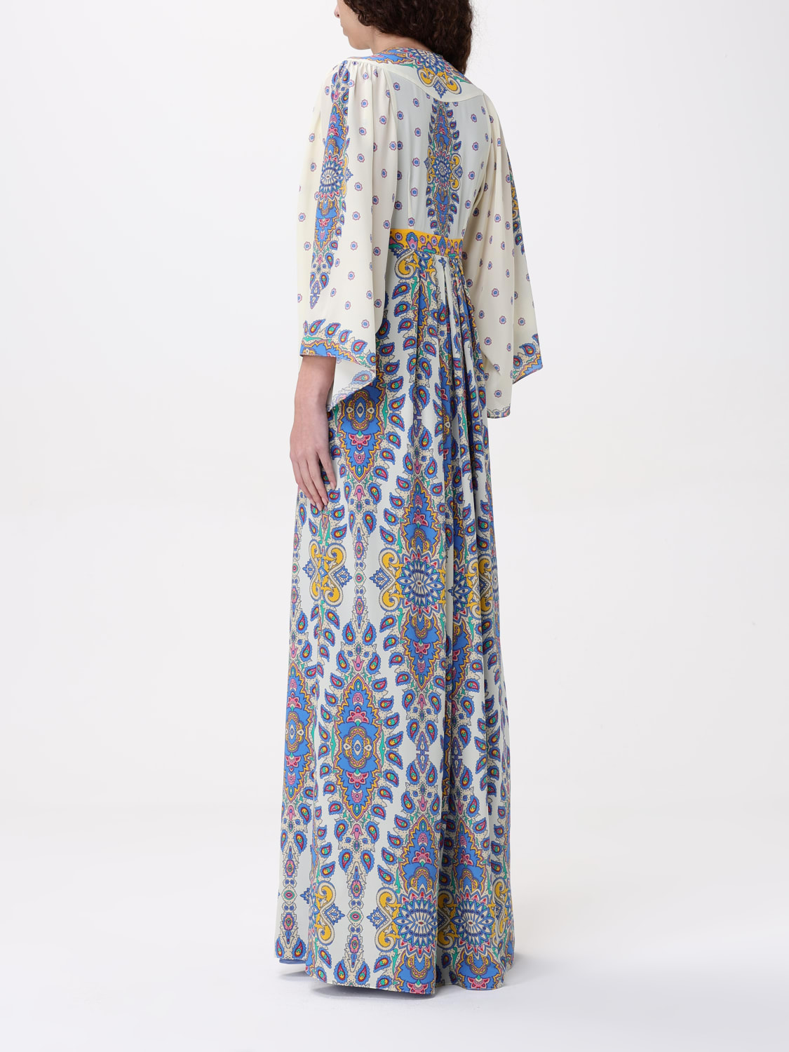 ETRO ABITO: Abito Etro in seta stampata , Azzurro - Img 2