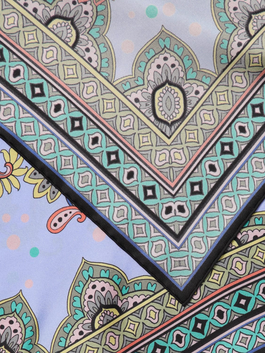 ETRO FOULARD: Foulard Paisley Etro in seta stampata , Celeste - Img 5