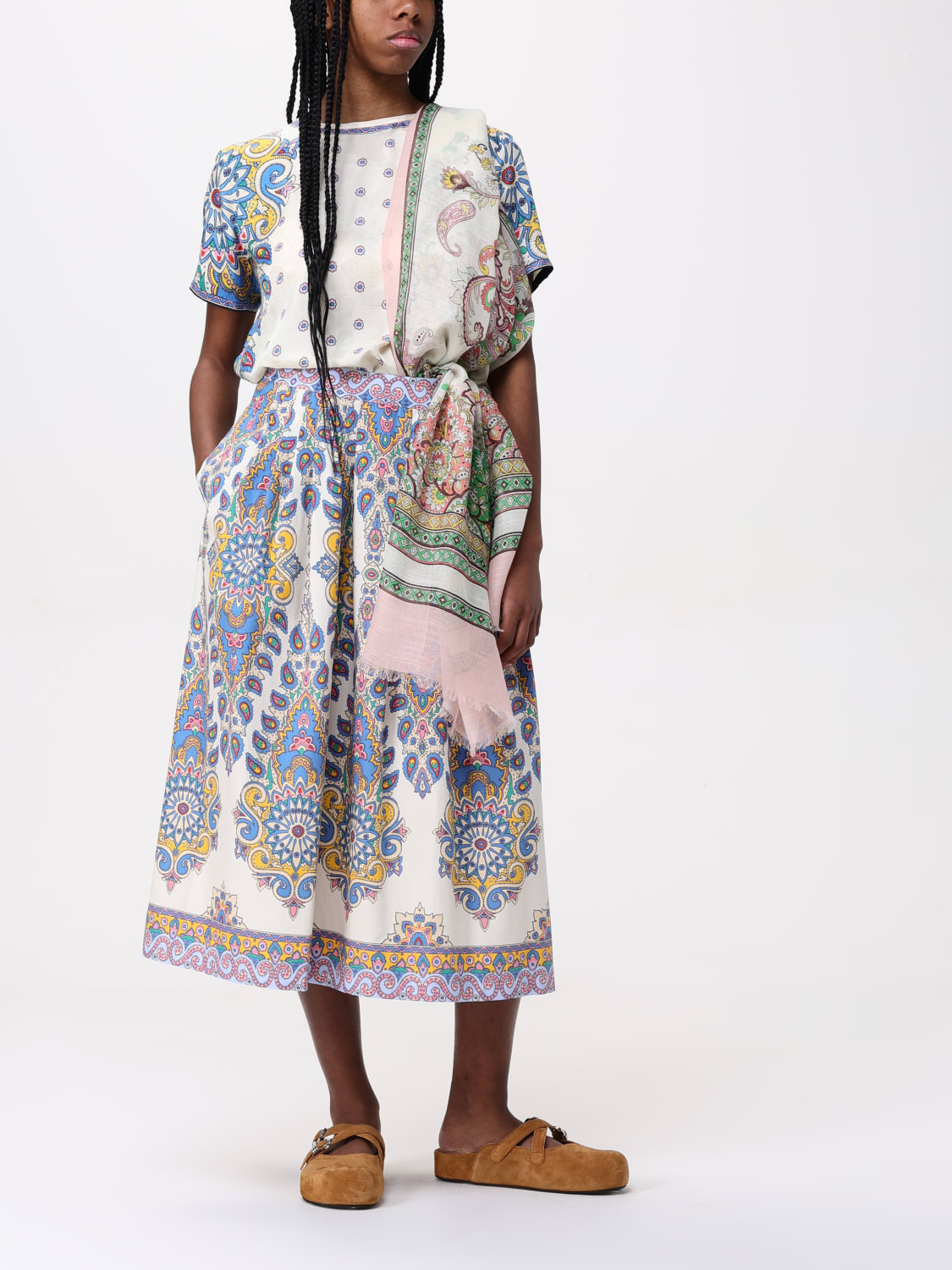 スカーフ ETRO Woman Scarf Yellow Cream WATA0013AK668 X0802 ETRO: Scarf woman - Yellow Cream | Etro scarf WATA0013AK668