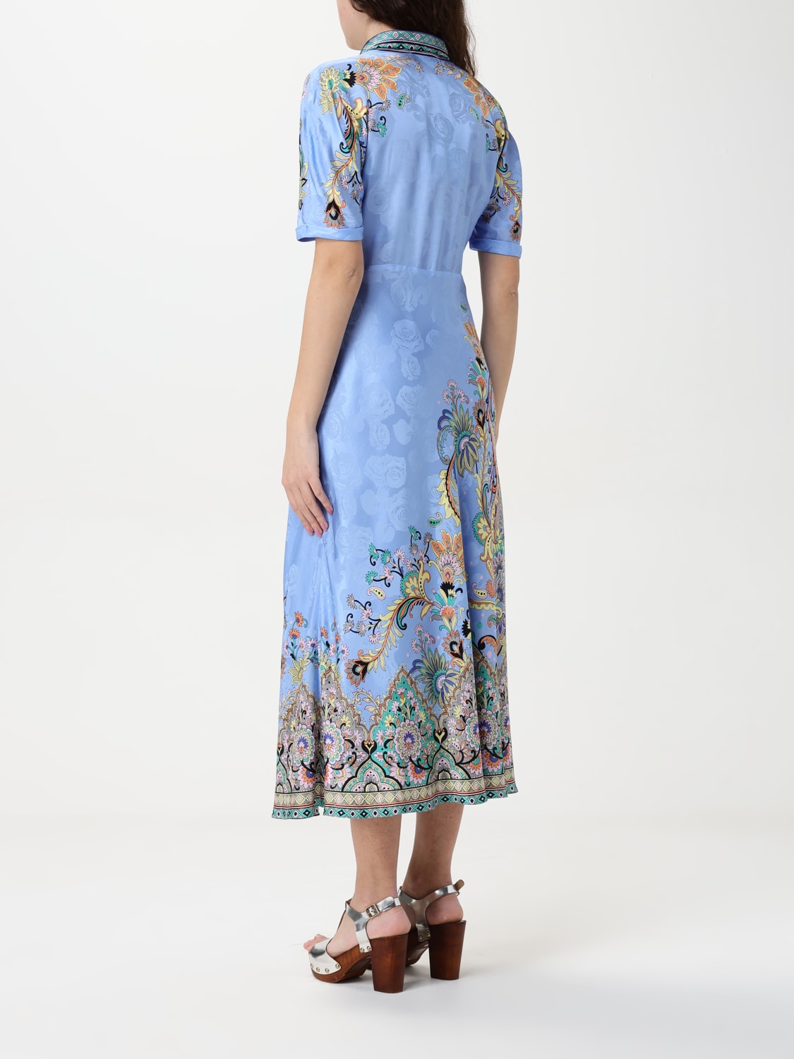 ワンピース Etro Abito Corto In Misto Cotone Abito lungo in misto cotone con stampa in Multicolore - Etro