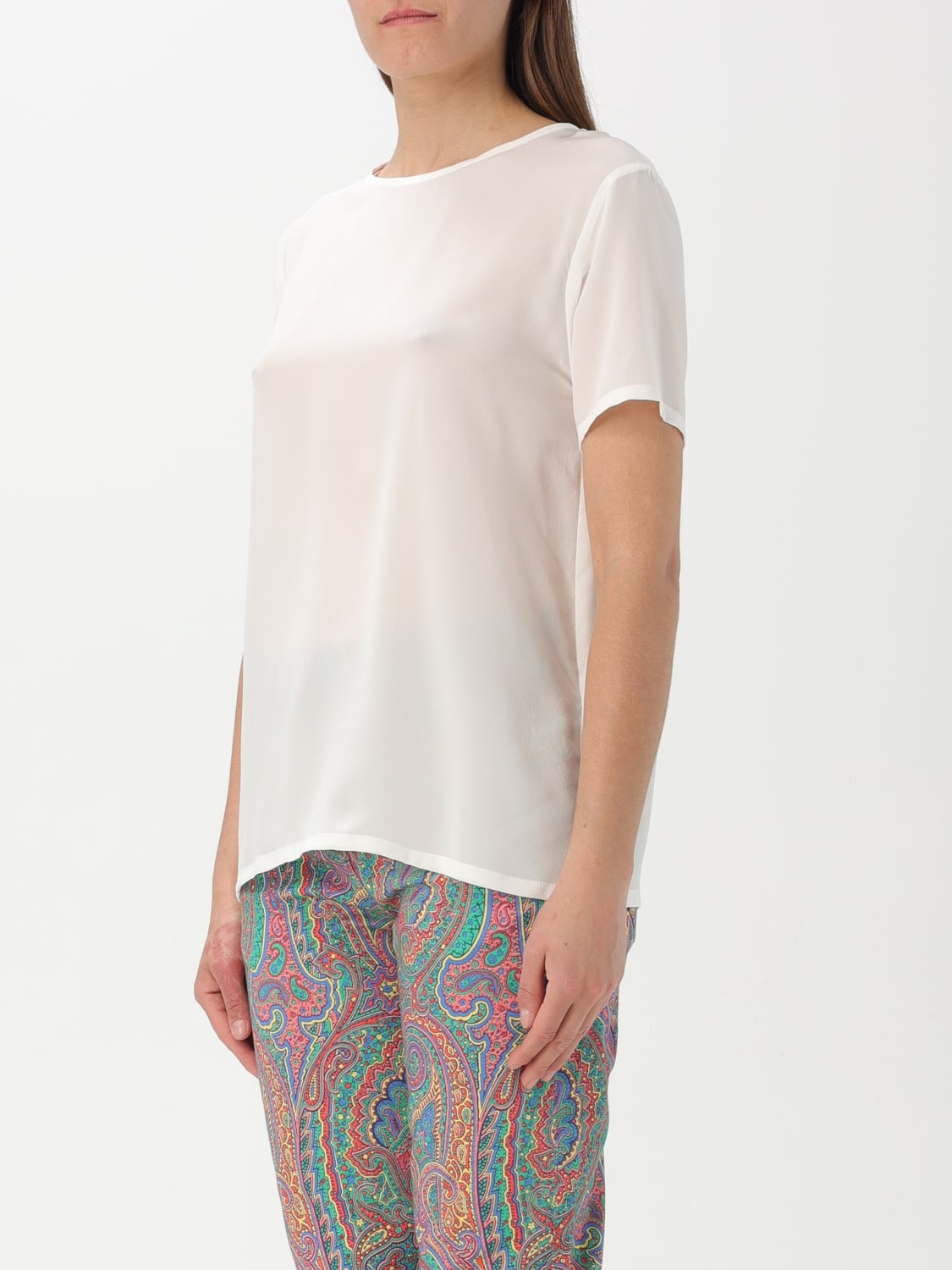 Tシャツ・カットソー ETRO Woman T-Shirt White WRJA002599TU1I0 W0001 Etro Outlet: Top woman - White | Etro top WRJA0025AK025