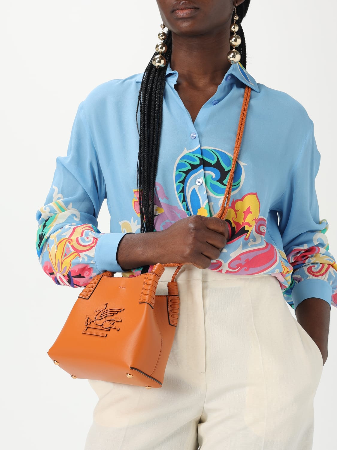 ETRO: Shoulder bag woman - Orange | Etro mini bag