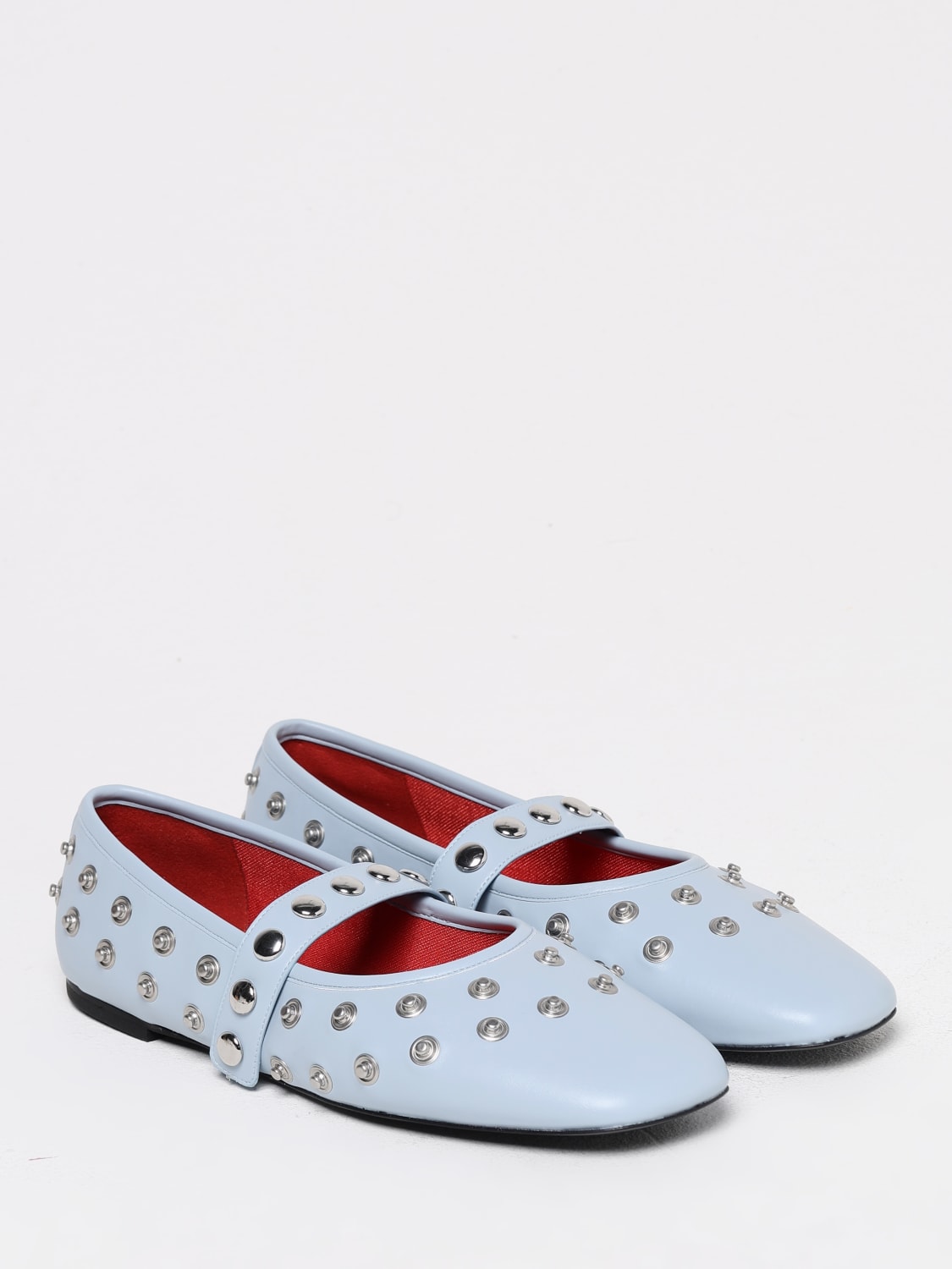 STELLA MCCARTNEY BALLERINE: Ballerina Ryder Stella McCartney in pelle sintetica con borchie , Azzurro - Img 2