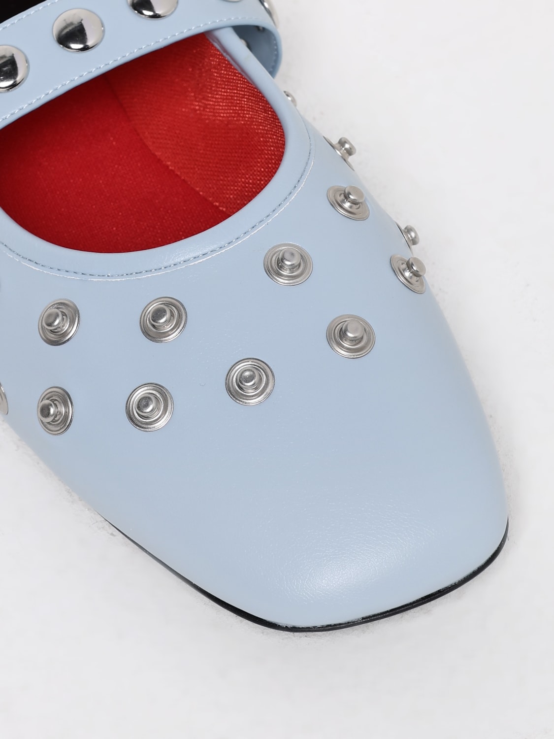 STELLA MCCARTNEY BALLERINE: Ballerina Ryder Stella McCartney in pelle sintetica con borchie , Azzurro - Img 4