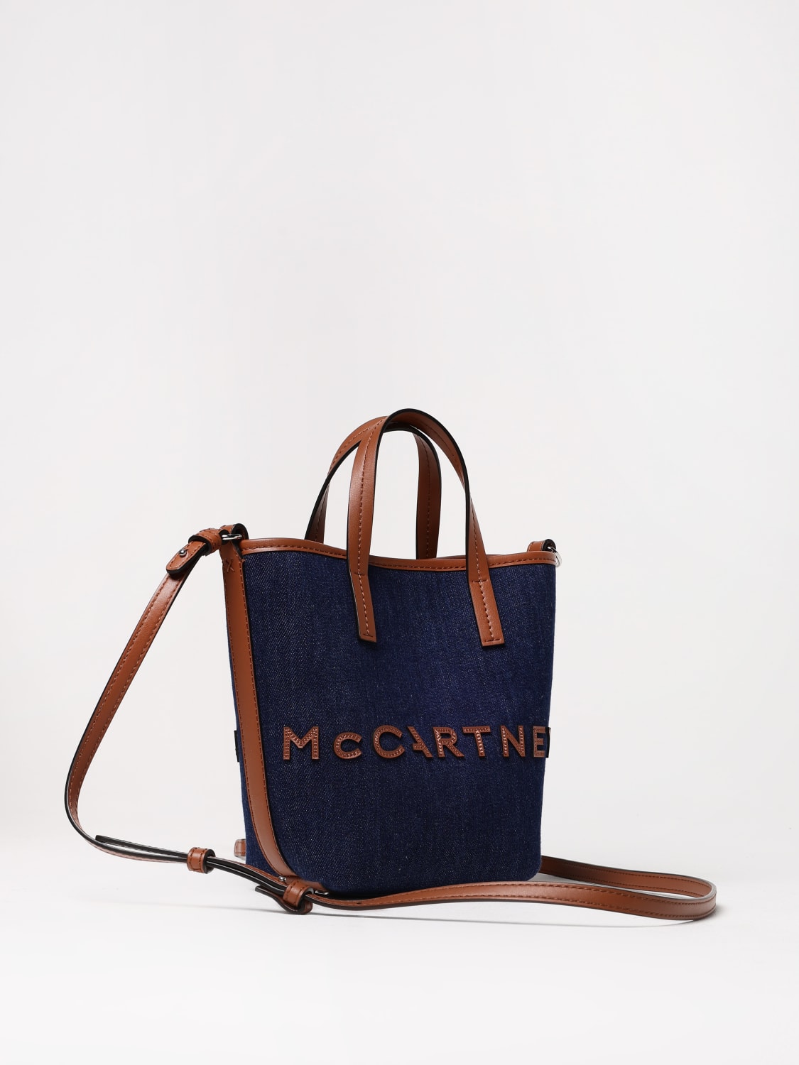 STELLA MCCARTNEY BORSA MINI: Borsa Micro Stella McCartney in denim di cotone e pelle sintetica , Denim - Img 3