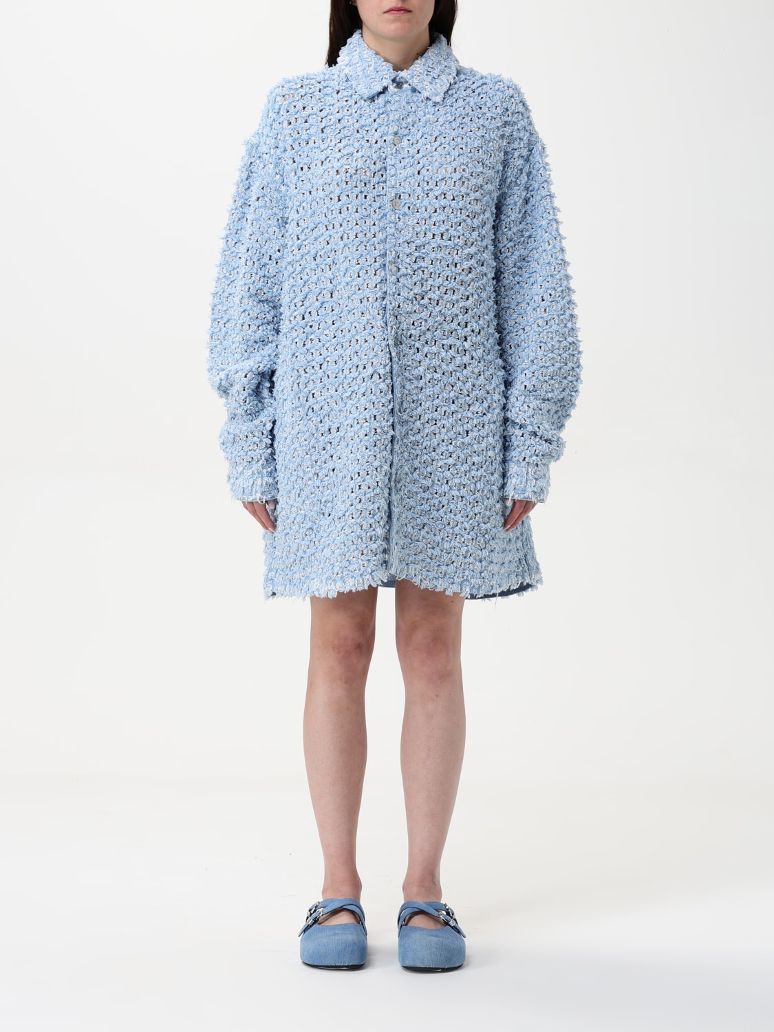 ジャケット STELLA MCCARTNEY Woman Jacket Gnawed Blue 6D03463SQH06 4125 STELLA MCCARTNEY: Shirt woman - Gnawed Blue | Stella