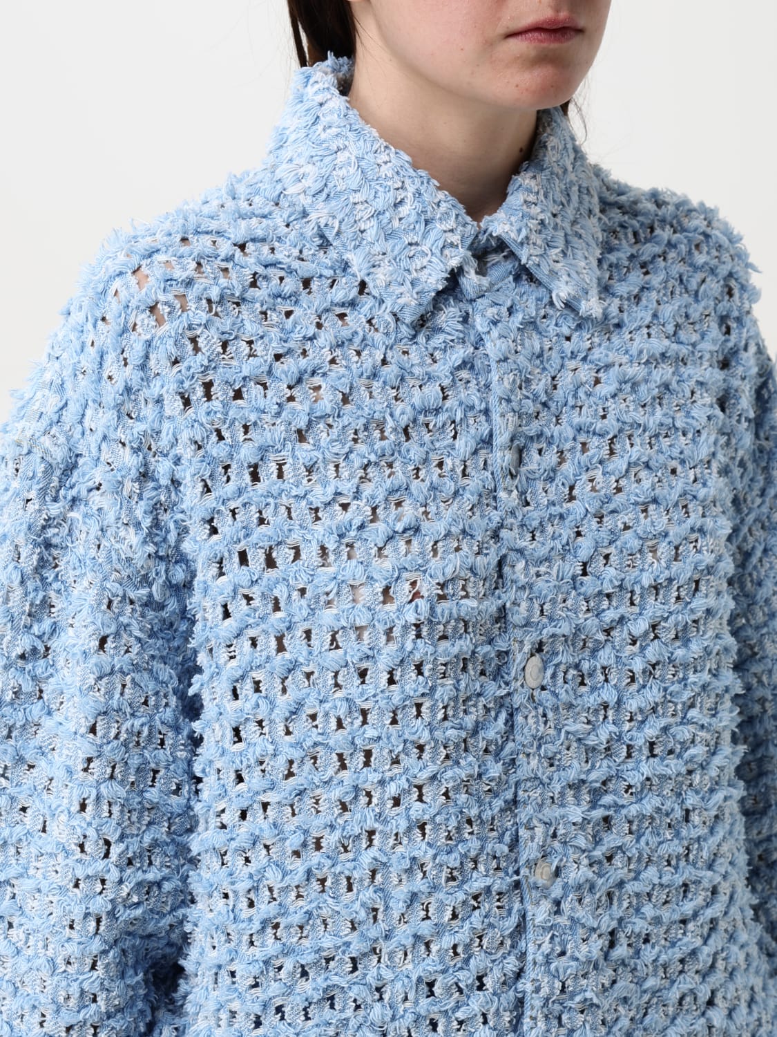 ジャケット STELLA MCCARTNEY Woman Jacket Gnawed Blue 6D03463SQH06 4125 STELLA MCCARTNEY: Shirt woman - Gnawed Blue | Stella