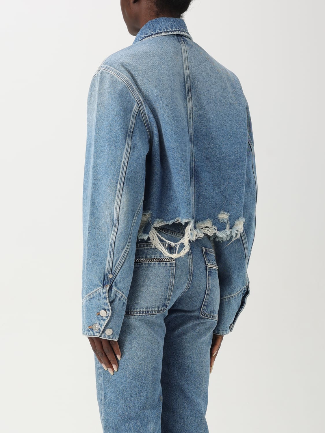 ジャケット STELLA MCCARTNEY Woman Jacket Denim 6D03633SQH08 4590 Women Blue Falabella Pocket Denim Jacket | Stella McCartney US