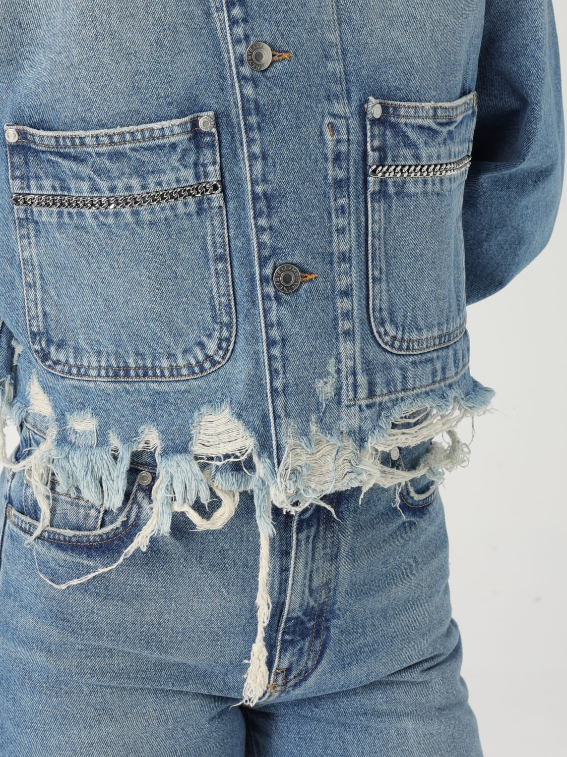 ジャケット STELLA MCCARTNEY Woman Jacket Denim 6D03633SQH08 4590 Women Blue Falabella Pocket Denim Jacket | Stella McCartney US