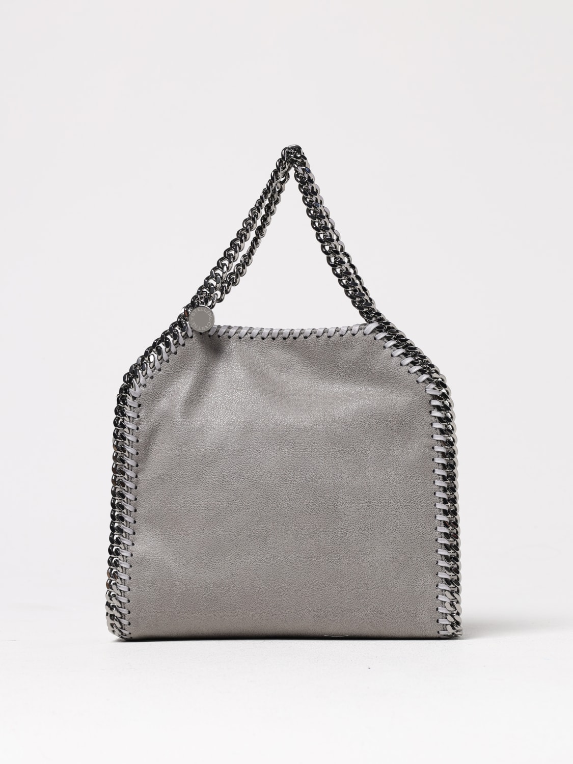 STELLA MCCARTNEY BORSA TOTE: Borsa tote Falabella Stella McCartney in camoscio sintetico cracklè, Grigio - Img 1