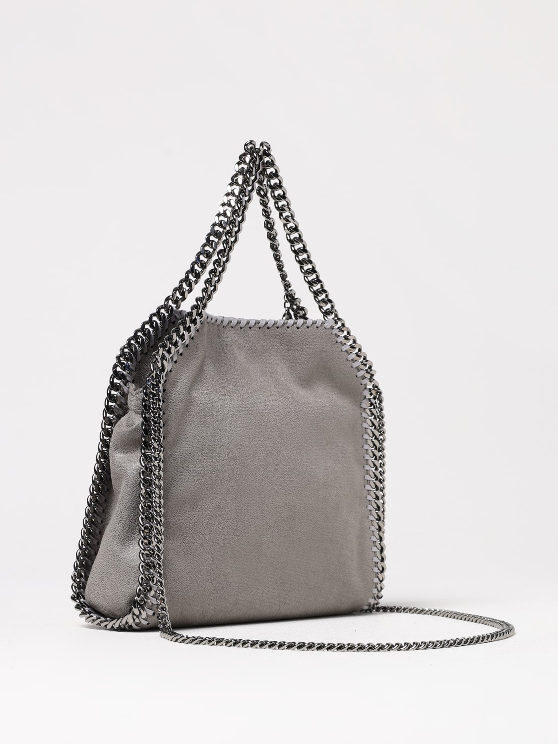 STELLA MCCARTNEY BORSA TOTE: Borsa tote Falabella Stella McCartney in camoscio sintetico cracklè, Grigio - Img 3
