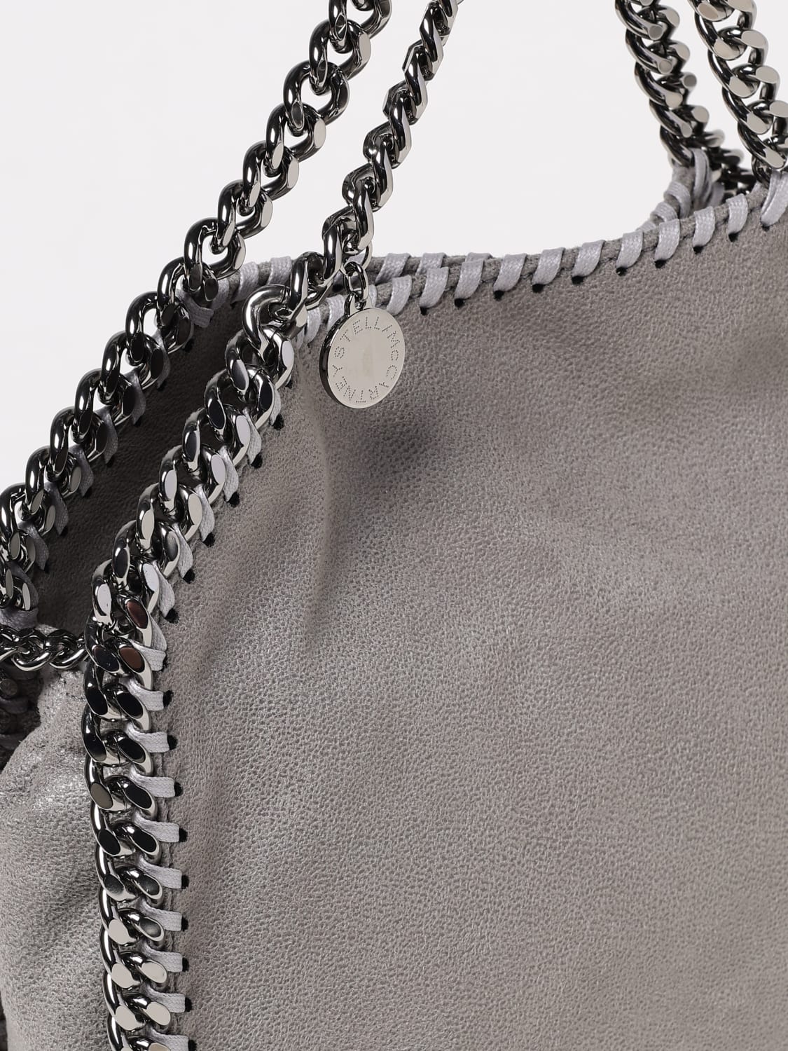 STELLA MCCARTNEY BORSA TOTE: Borsa tote Falabella Stella McCartney in camoscio sintetico cracklè, Grigio - Img 4