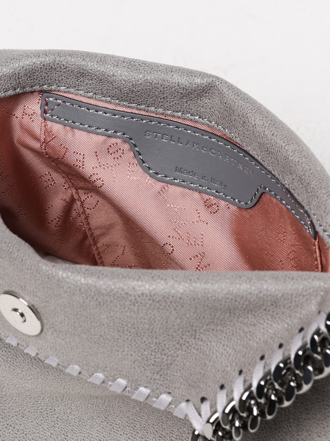 STELLA MCCARTNEY BORSA TOTE: Borsa tote Falabella Stella McCartney in camoscio sintetico cracklè, Grigio - Img 5