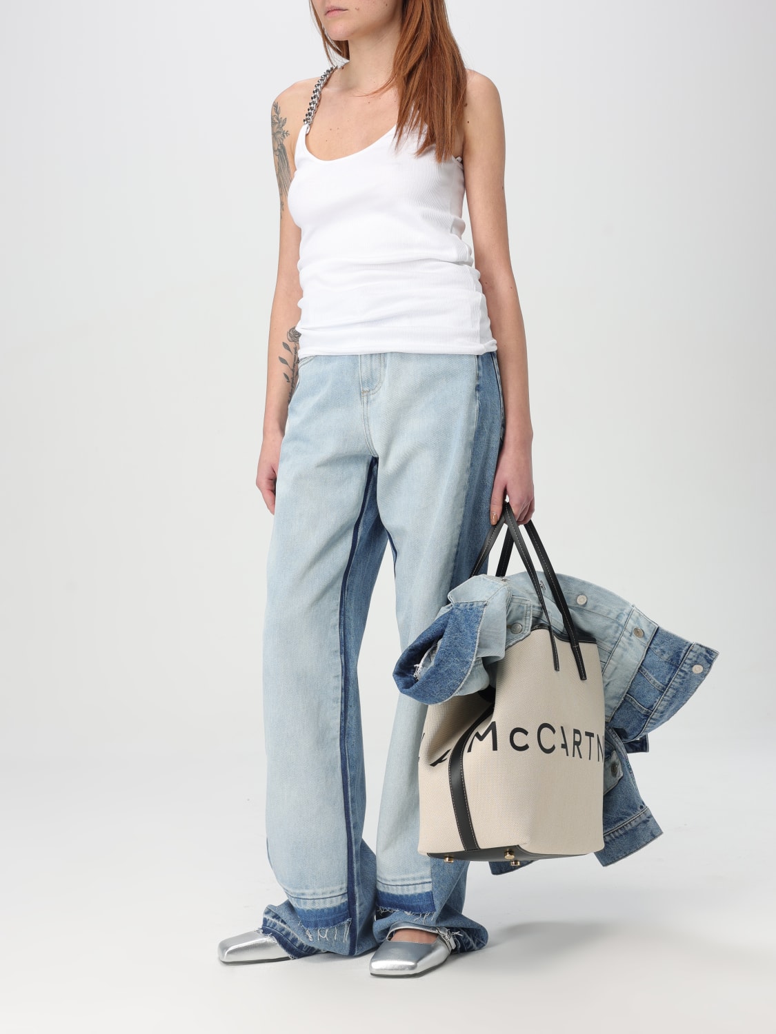 STELLA MCCARTNEY TOTE BAG: Shoulder bag woman Stella McCartney, Ecru - Img 5