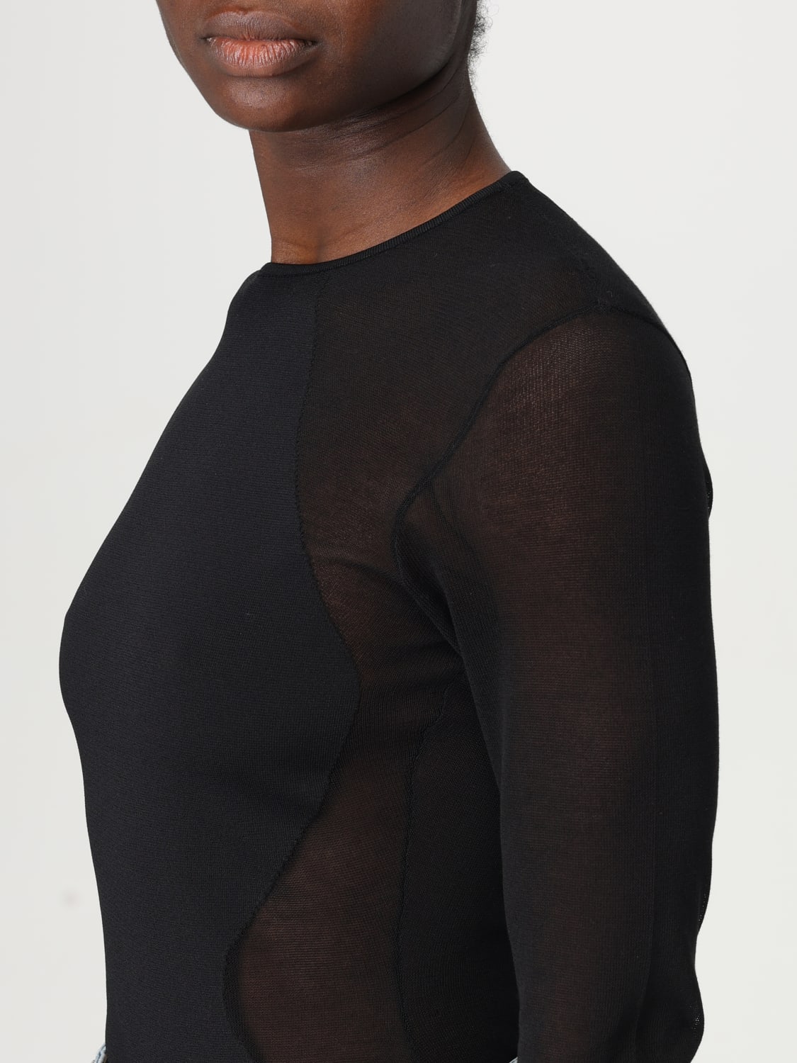 STELLA MCCARTNEY TOP E BLUSE: Body stretch Stella McCartney in misto viscosa, Nero - Img 5