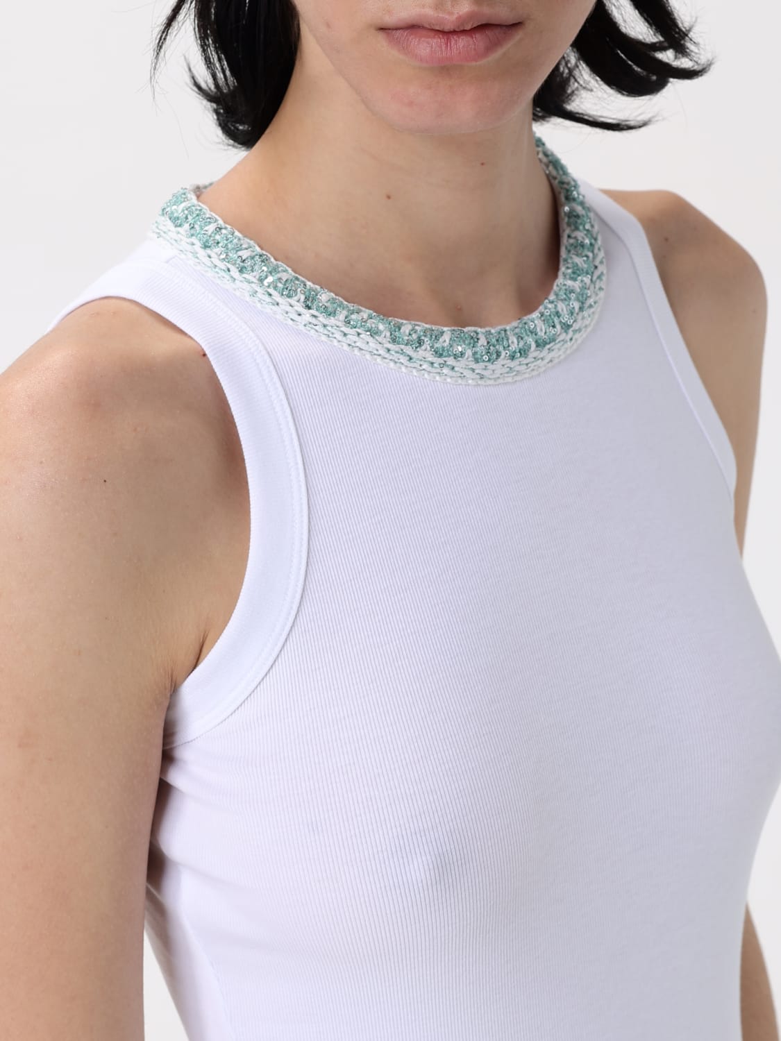 FABIANA FILIPPI T-SHIRTS: Canotta Fabiana Filippi in cotone stretch , Bianco - Img 5