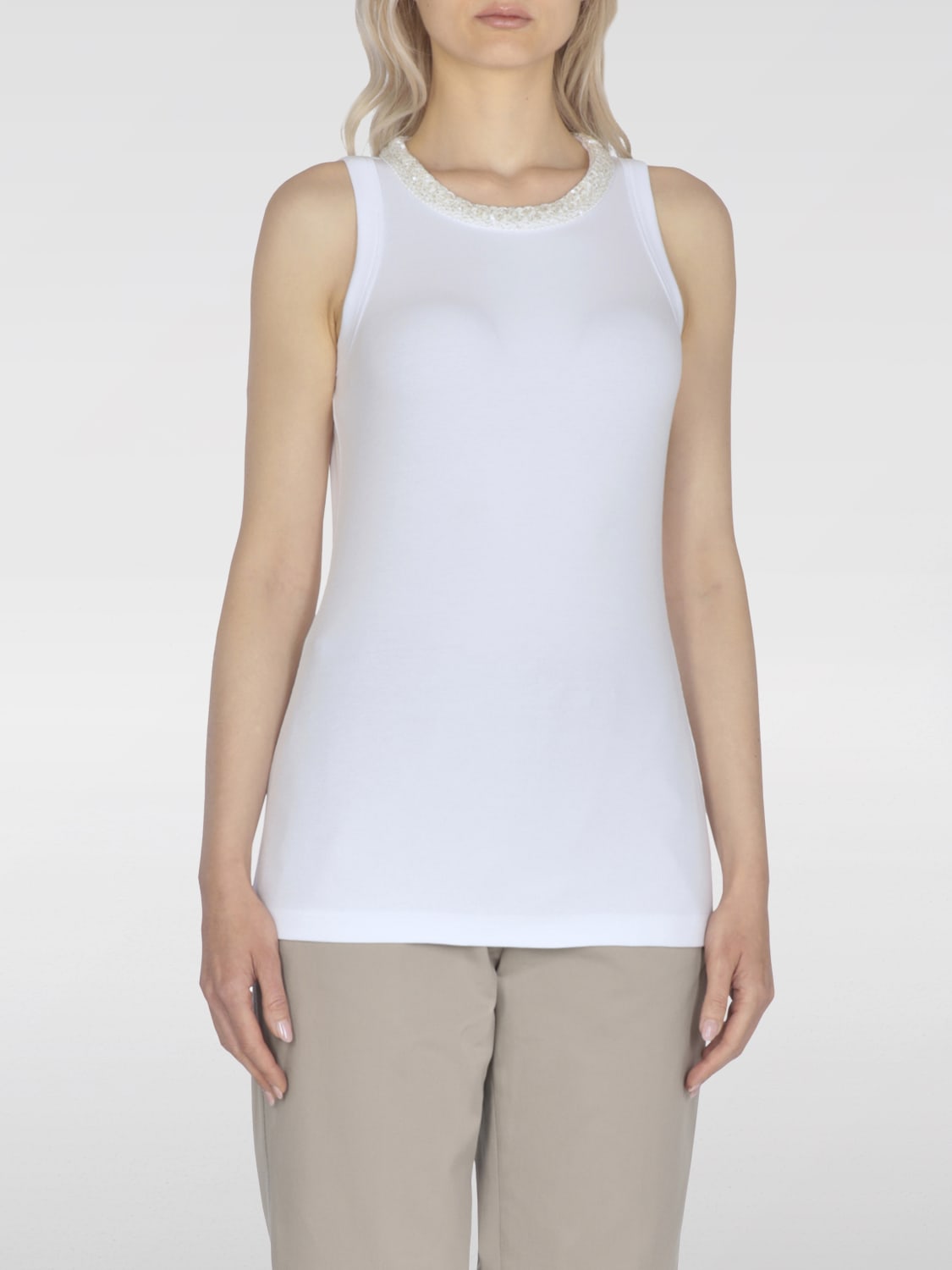 Tシャツ・カットソー FABIANA FILIPPI TOP (JED275F604L454) FABIANA FILIPPI: Top woman - White | Fabiana Filippi t-shirt
