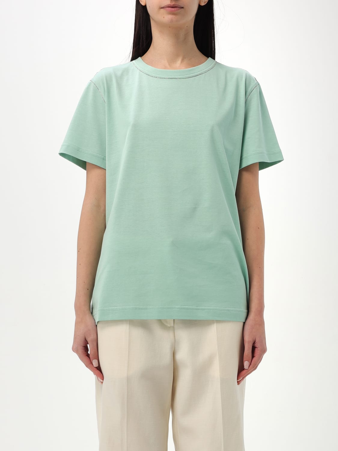 Tシャツ・カットソー FABIANA FILIPPI SS25 TSHIRT (JED265F278L189 0142) FABIANA FILIPPI: T-shirt woman - Mint | Fabiana Filippi t