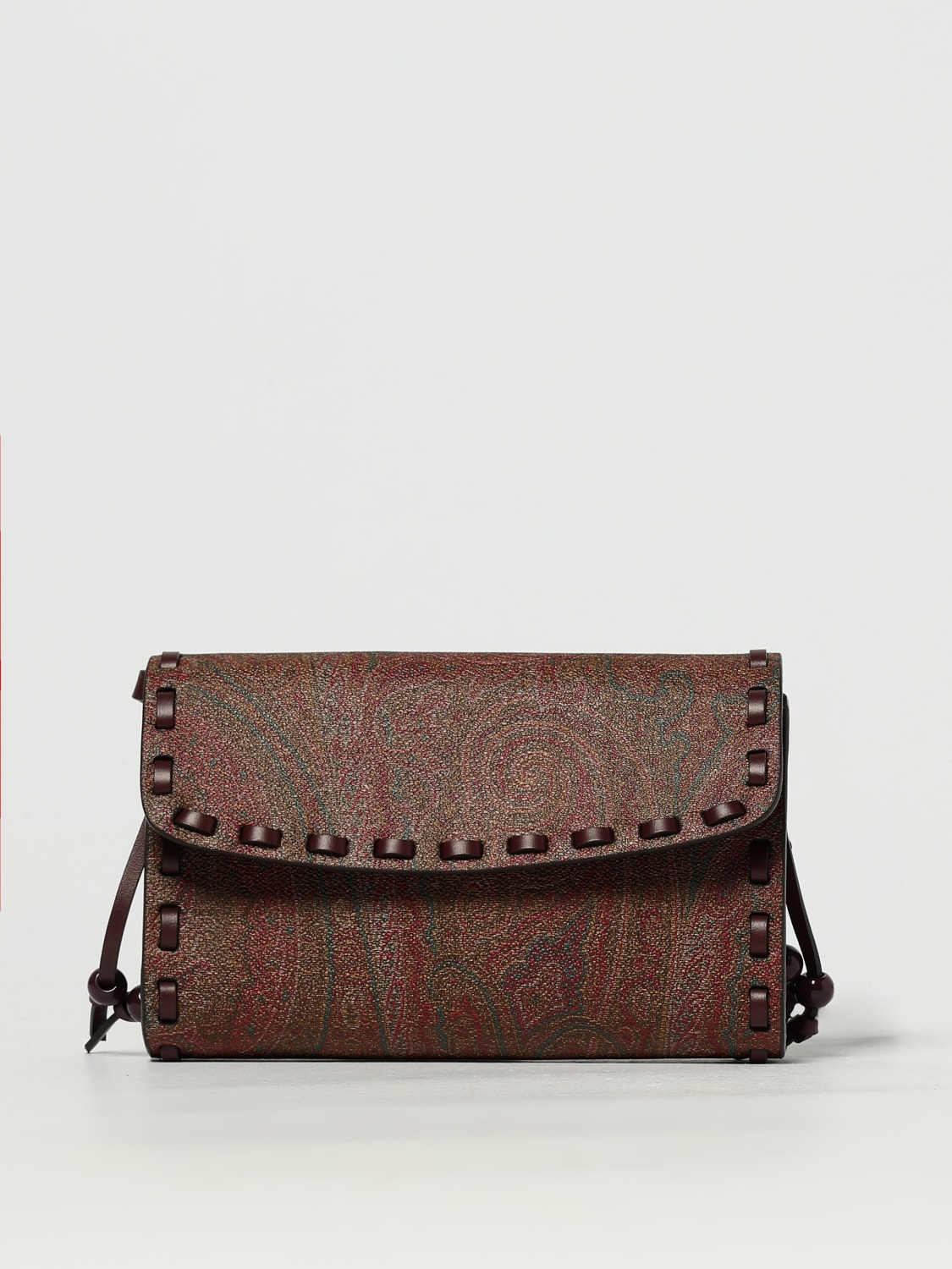 ETRO BORSA MINI: Borsa Etro in cotone spalmato e pelle , Cuoio - Img 1