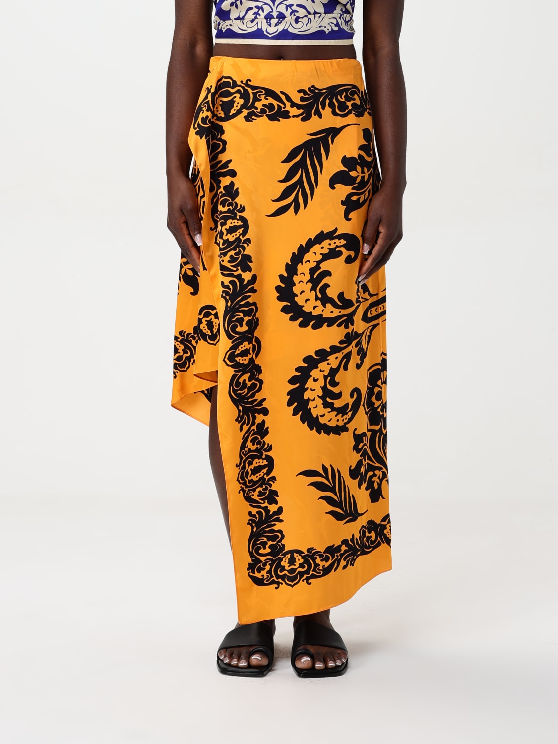 スカート ETRO WRFA013099SP4E6 Skirts Orange ETRO: Skirt woman - Tangerine | Etro skirt WRFA013099SP4E6