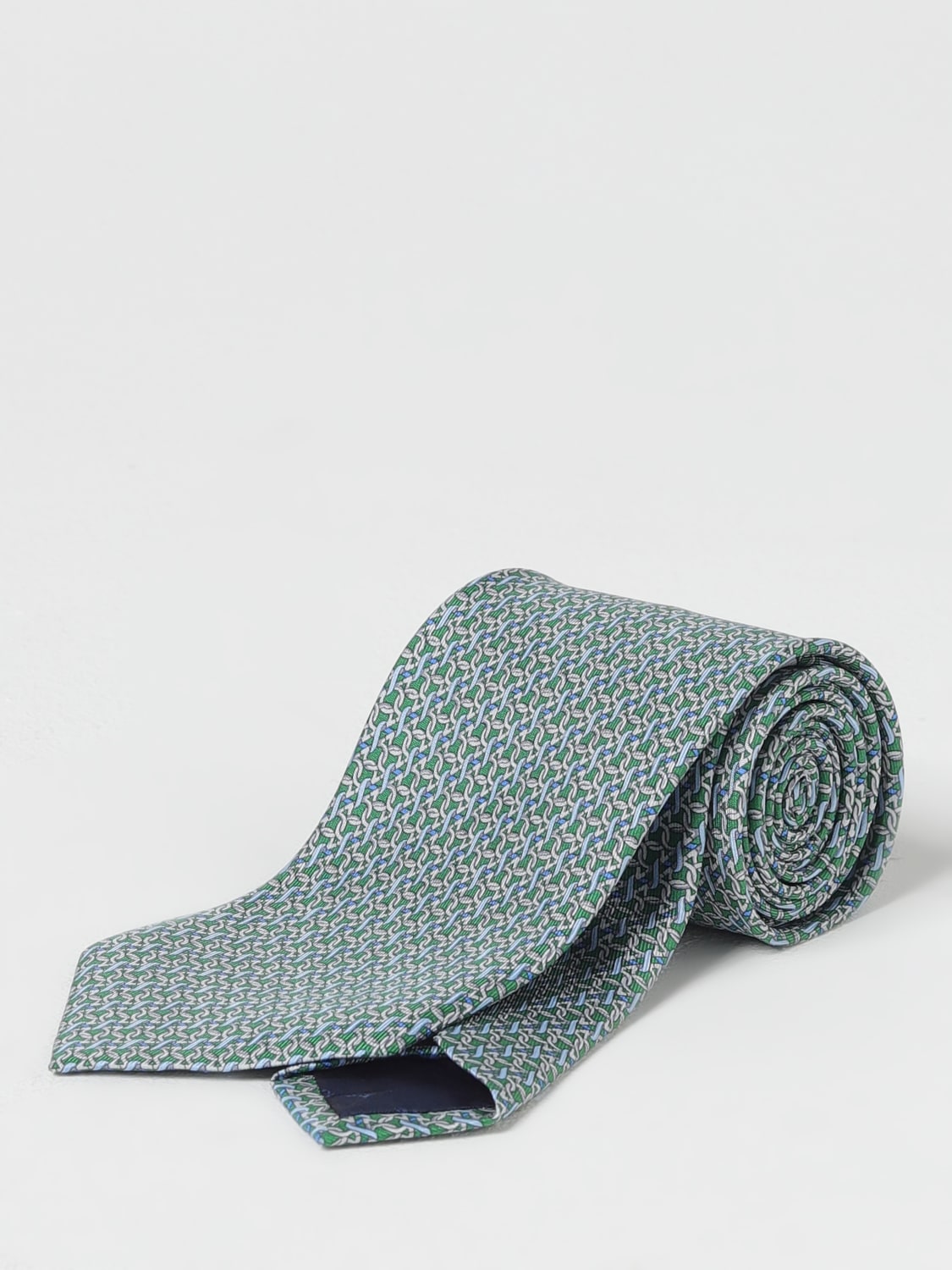 FERRAGAMO KRAWATTE: Krawatte herren Ferragamo, Grün - Img 1