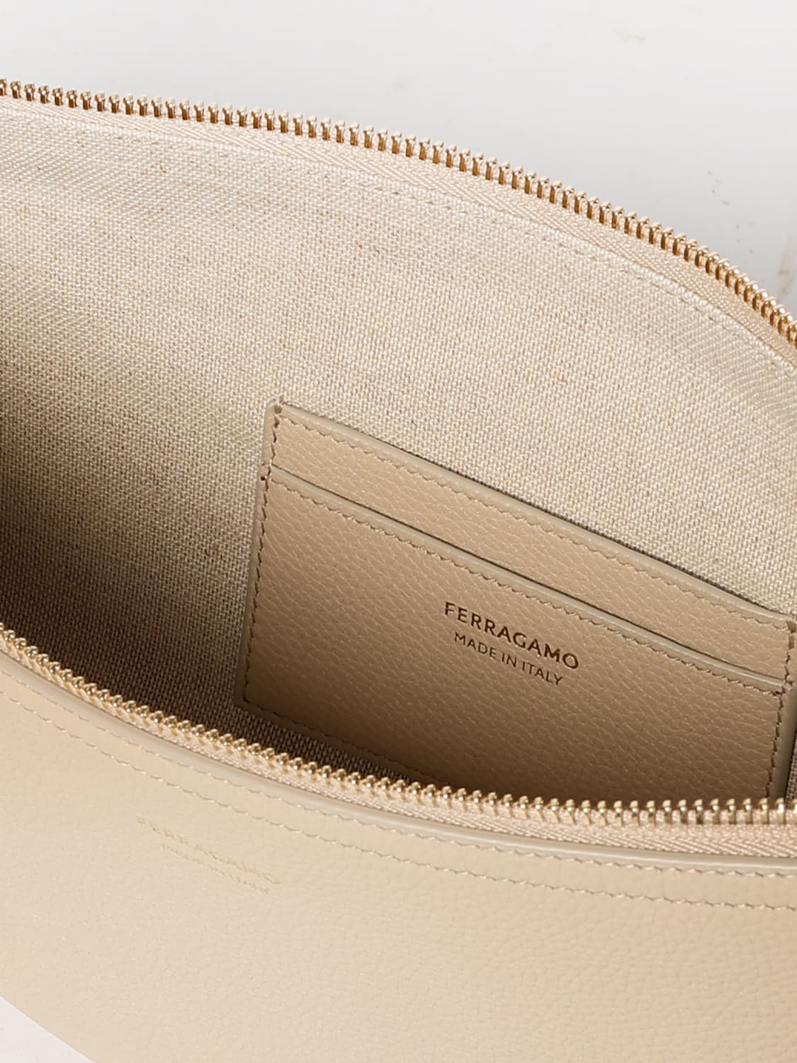 FERRAGAMO: Shoulder bag woman - Beige | Ferragamo shoulder