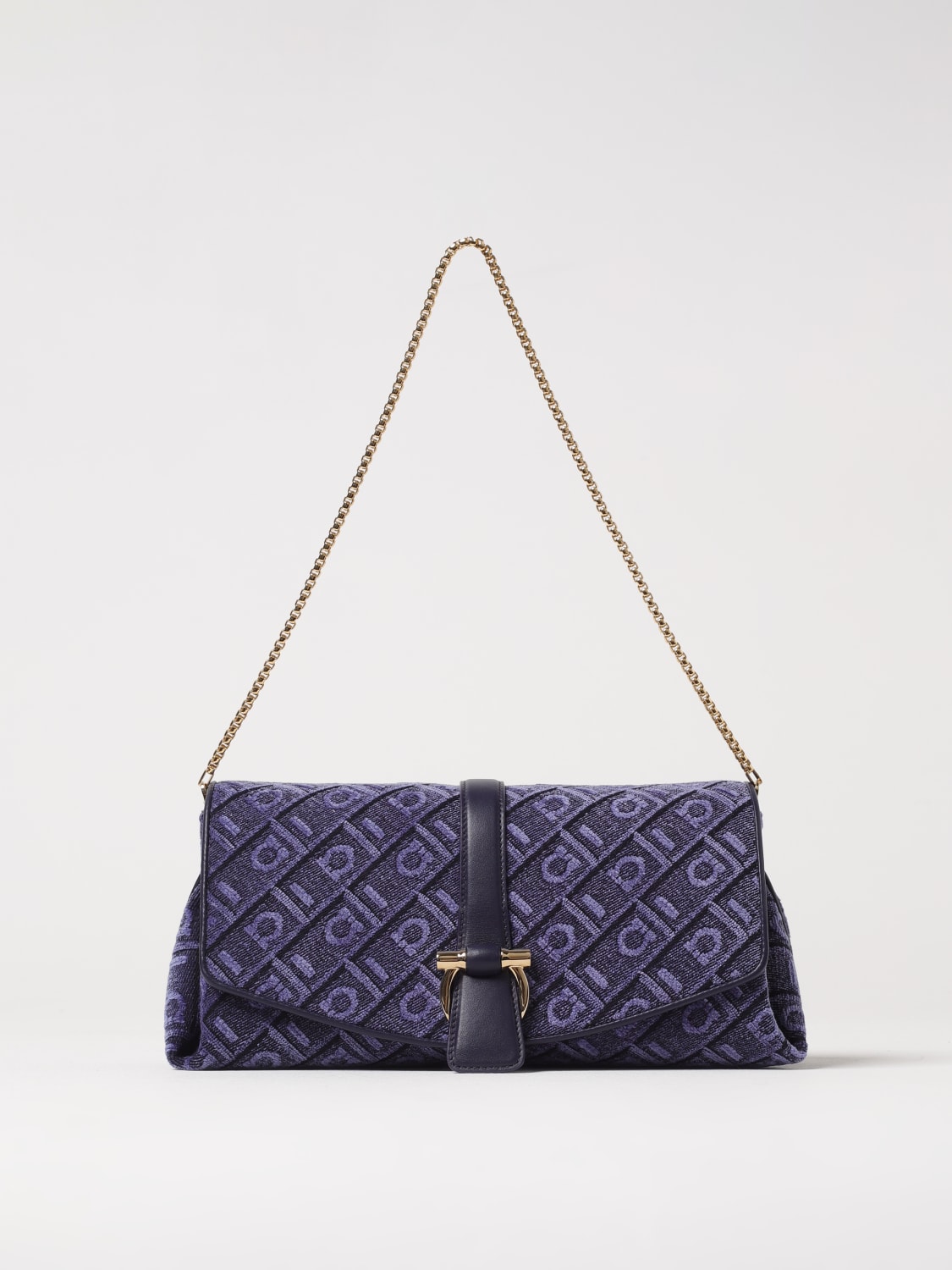 FERRAGAMO: Shoulder bag woman - Navy | Ferragamo shoulder