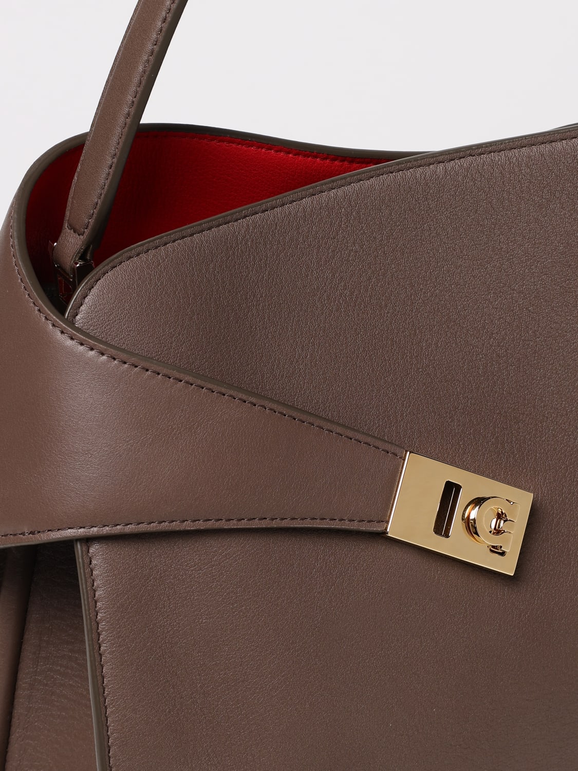 FERRAGAMO: Shoulder bag woman - Dove Grey | Ferragamo