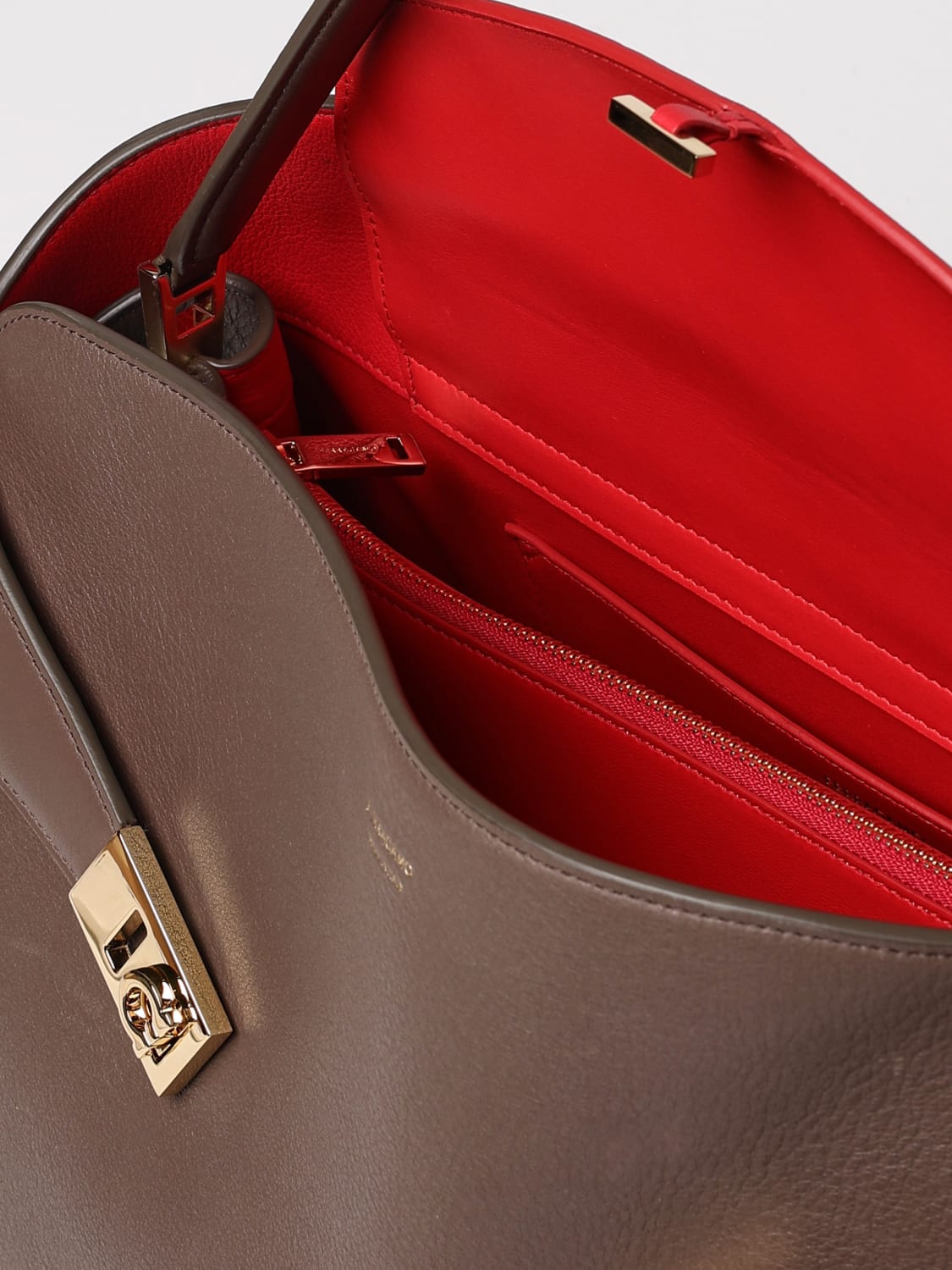 FERRAGAMO: Shoulder bag woman - Dove Grey | Ferragamo