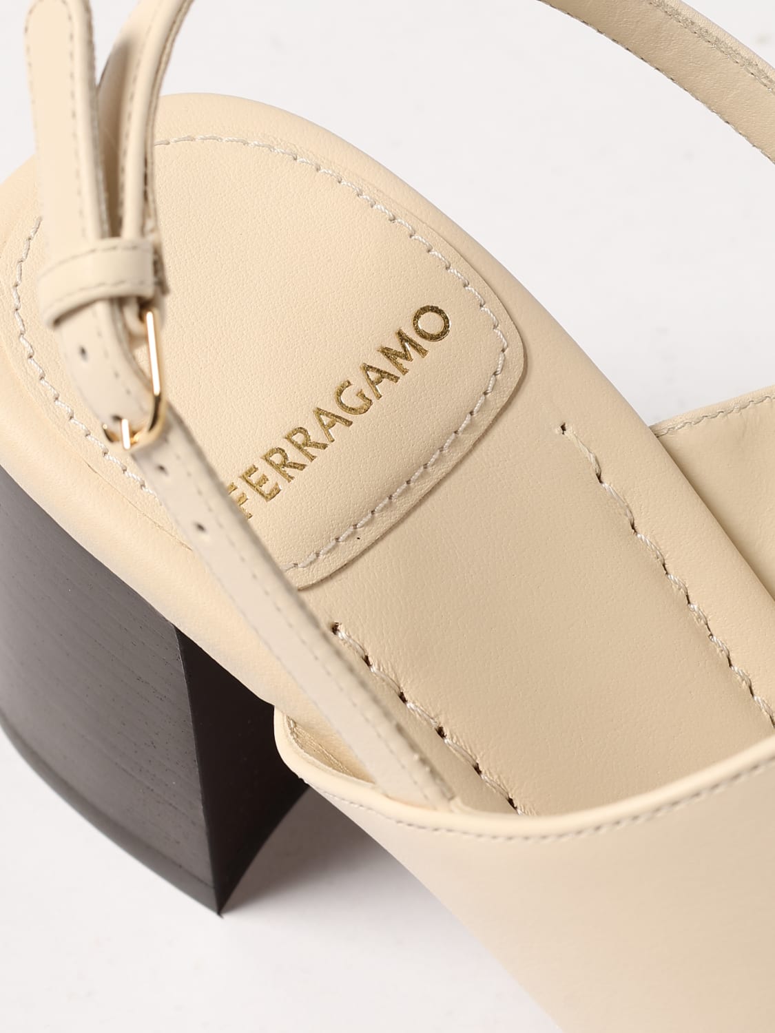 シューズ・サンダルその他 FERRAGAMO Woman Heeled sandals Yellow Cream 01G963 769668 FERRAGAMO: Shoes woman - Yellow Cream | Ferragamo heeled