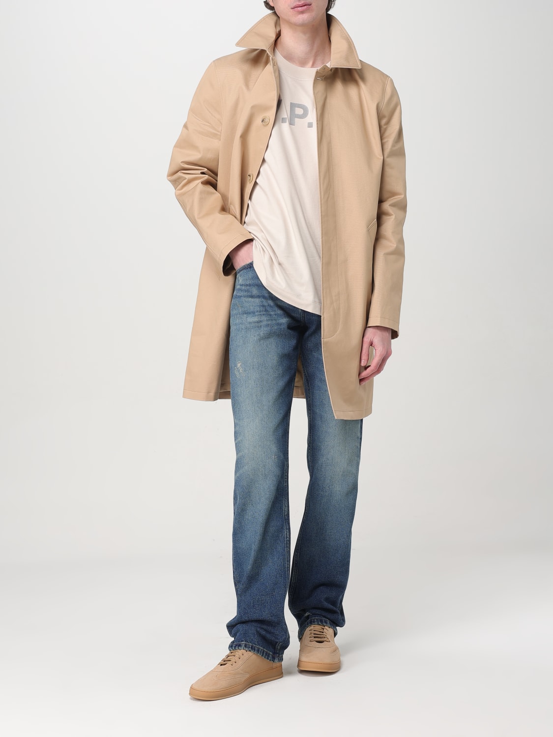 Tシャツ・カットソー A.P.C. Men T-shirt Natural COHBOM26385 AAE Oversize Grand VPC T-shirt | Organic jersey | A.P.C. Ready