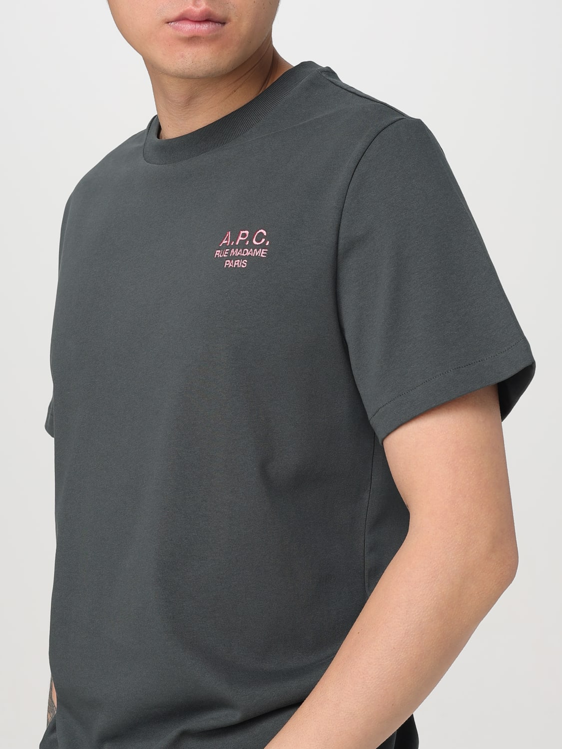 A.P.C. T-SHIRT: T-shirt men A.P.C., Charcoal - Img 4