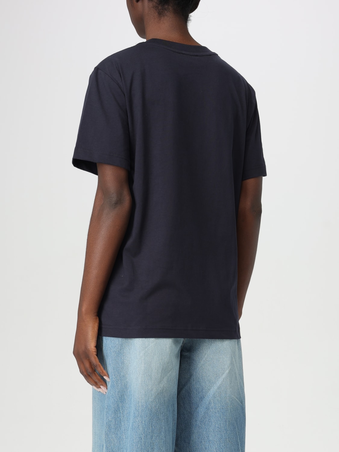 A.P.C. T-SHIRTS: T-shirt A.P.C. in cotone con logo , Blue - Img 2