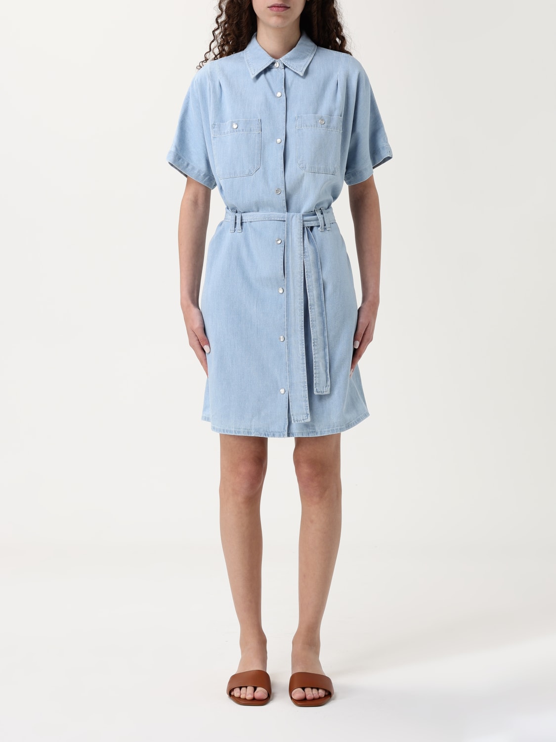 ワンピース A.P.C. Woman Dress Gnawed Blue COGXXF35121 IAV A.P.C.: Dress woman - Gnawed Blue | A.P.C. dress COGXXF35121