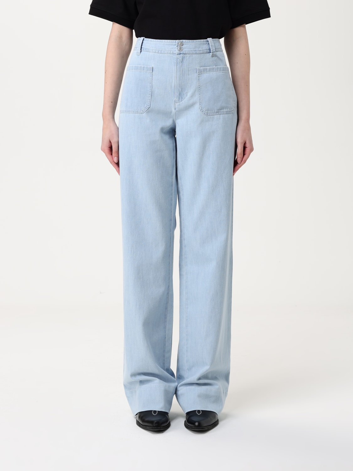 パンツ A.P.C. Woman Pants Gnawed Blue COGXF09222 IAV A.P.C.: Pants woman - Gnawed Blue | A.P.C. jeans COGXF09222