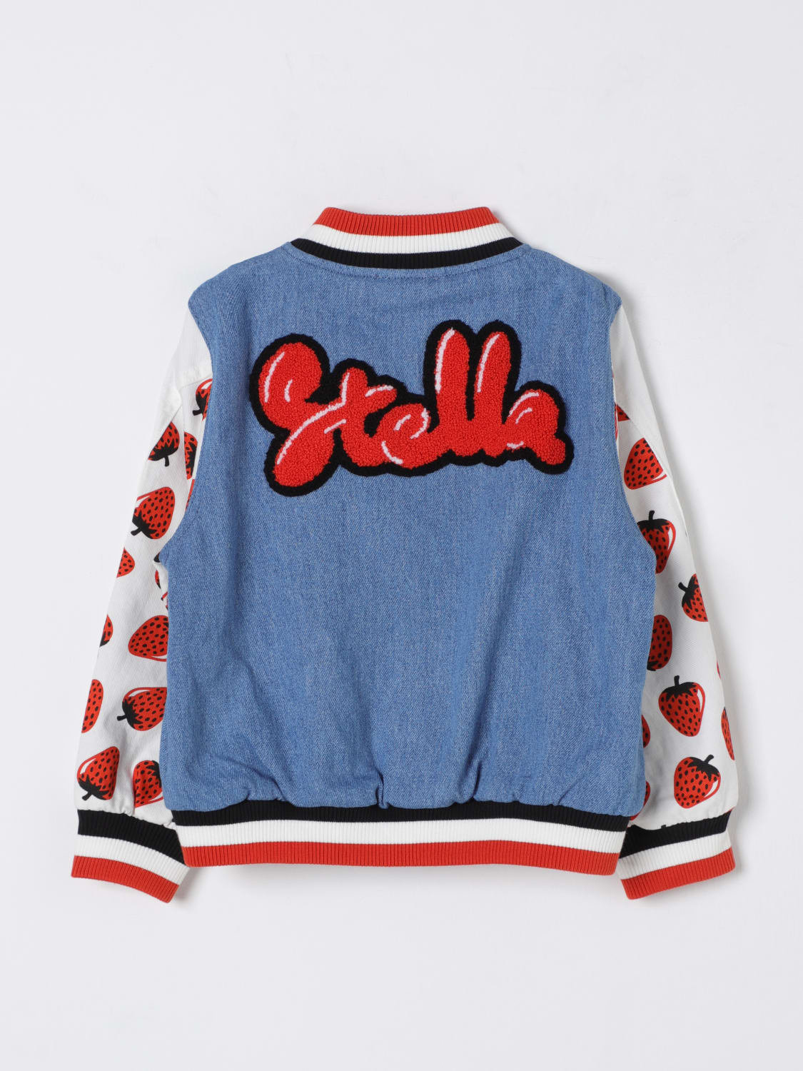 STELLA MCCARTNEY KIDS GIACCA: Bomber con maxi logo Stella McCartney Kids, Blue - Img 2