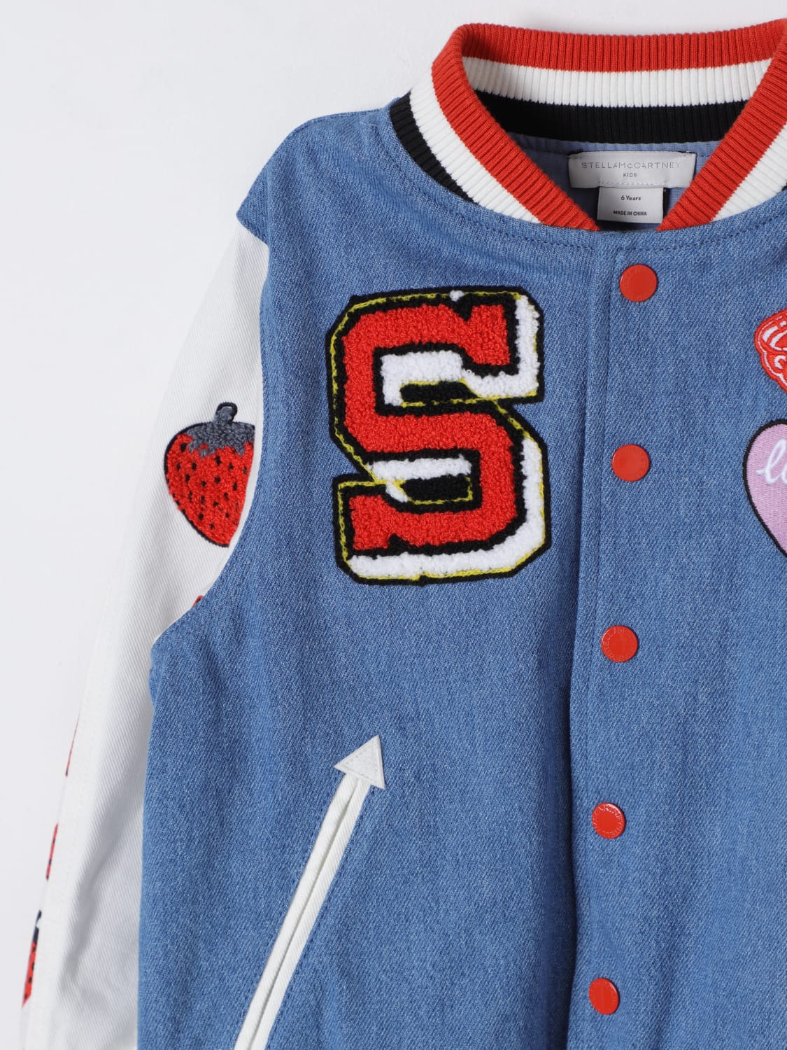 STELLA MCCARTNEY KIDS GIACCA: Bomber con maxi logo Stella McCartney Kids, Blue - Img 3