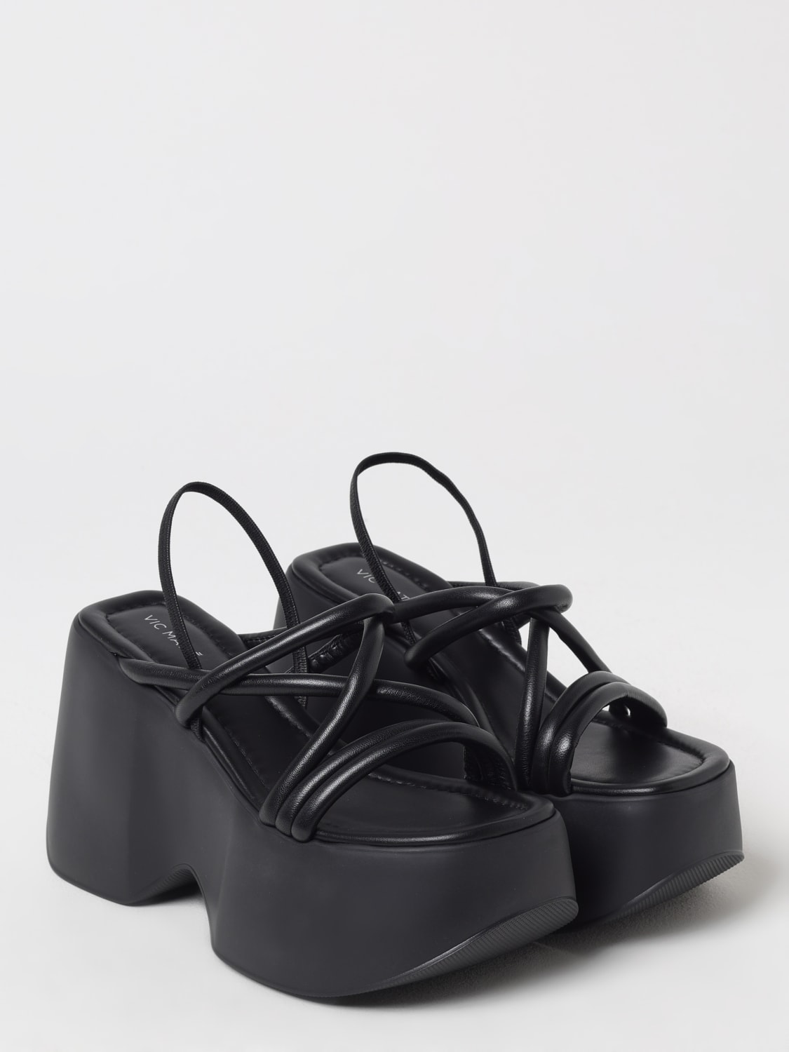 VIC MATIÉ SANDALI CON TACCO: Sandalo Yoko Vic matiè in nappa , Nero - Img 2