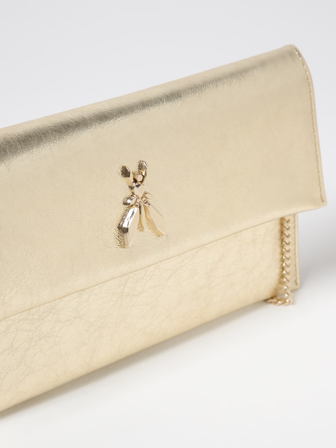 PATRIZIA PEPE CLUTCH: Clutch Patrizia Pepe in pelle laminata , Oro - Img 3