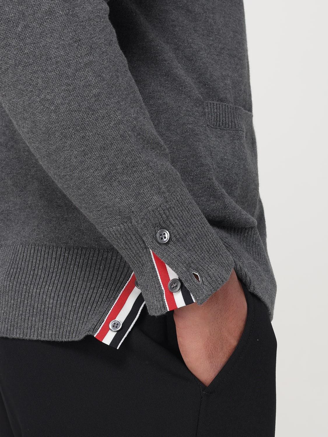 THOM BROWNE SWEATER: Sweater men Thom Browne, Grey - Img 5