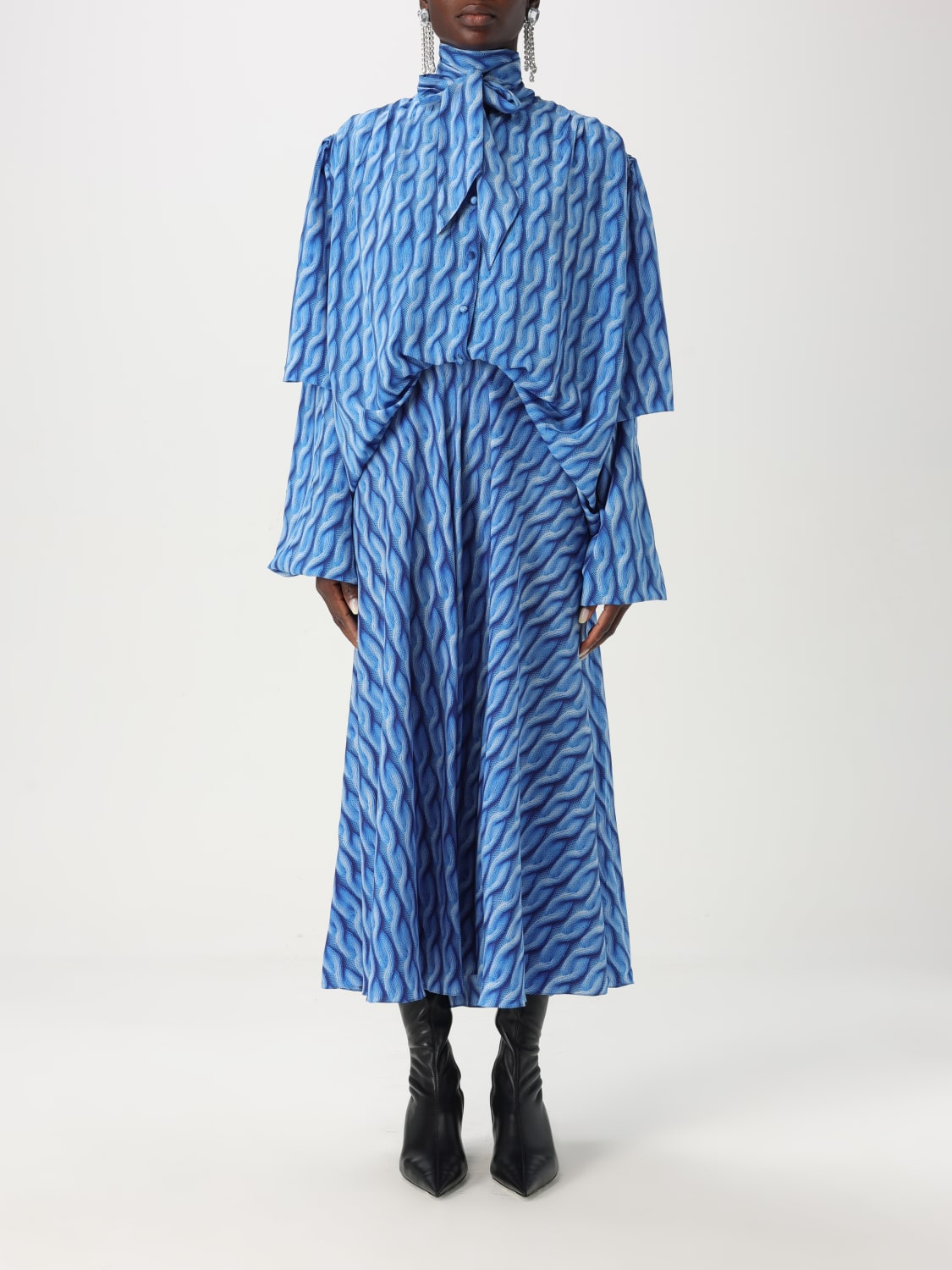 BALENCIAGA DRESS: Dress woman Balenciaga, Gnawed Blue - Img 1