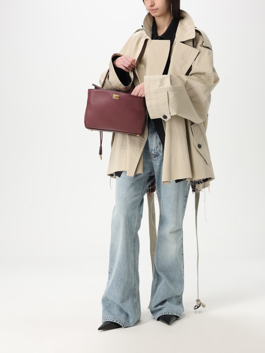 【BALENCIAGA】 BEIGE COTTON TRENCH COAT コート 814615TBP01 BALENCIAGA: oversize cotton trench coat - Beige | Balenciaga