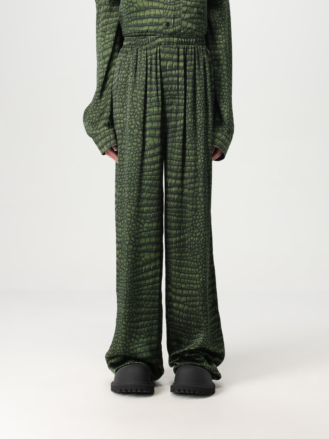 パンツ BALENCIAGA Women Straight Pants 681822 TRLC73001 Green BALENCIAGA: Pants woman - Green | Balenciaga pants