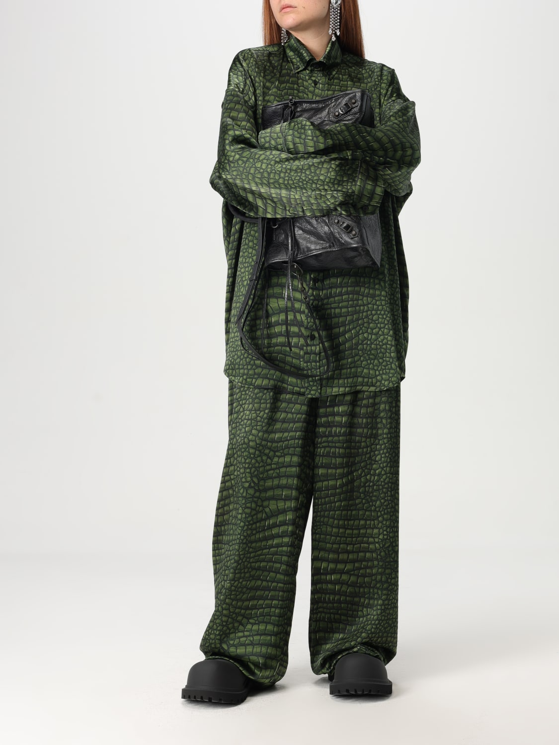 パンツ BALENCIAGA Women Straight Pants 681822 TRLC73001 Green BALENCIAGA: Pants woman - Green | Balenciaga pants