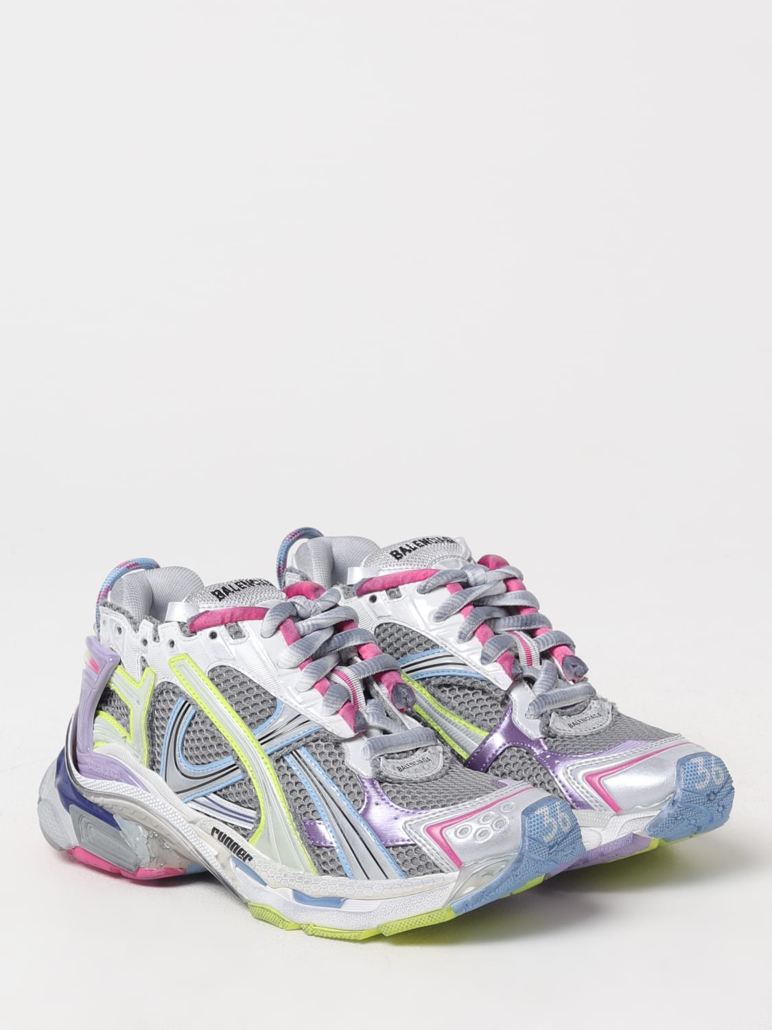 スニーカー BALENCIAGA Women Sneakers 772767 W3RMU 1745 GRE LIL YEL GREY BALENCIAGA: Sneakers woman - Grey | Balenciaga sneakers