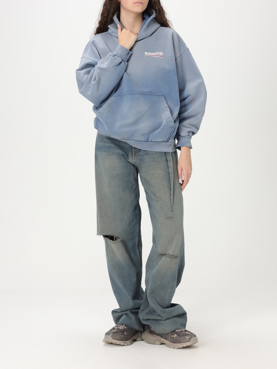 人気★【Balenciaga】バレンシアガ・スウェットシャツ（ブルー） BALENCIAGA バレンシアガ キッズ トレーナー ブルー - メルカリ