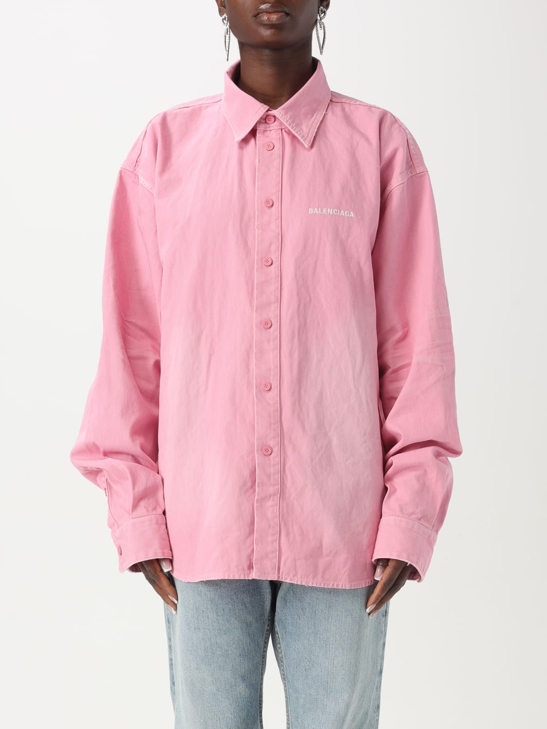 BALENCIAGA РУБАШКА: Рубашка Женское Balenciaga, Пудра - Img 1