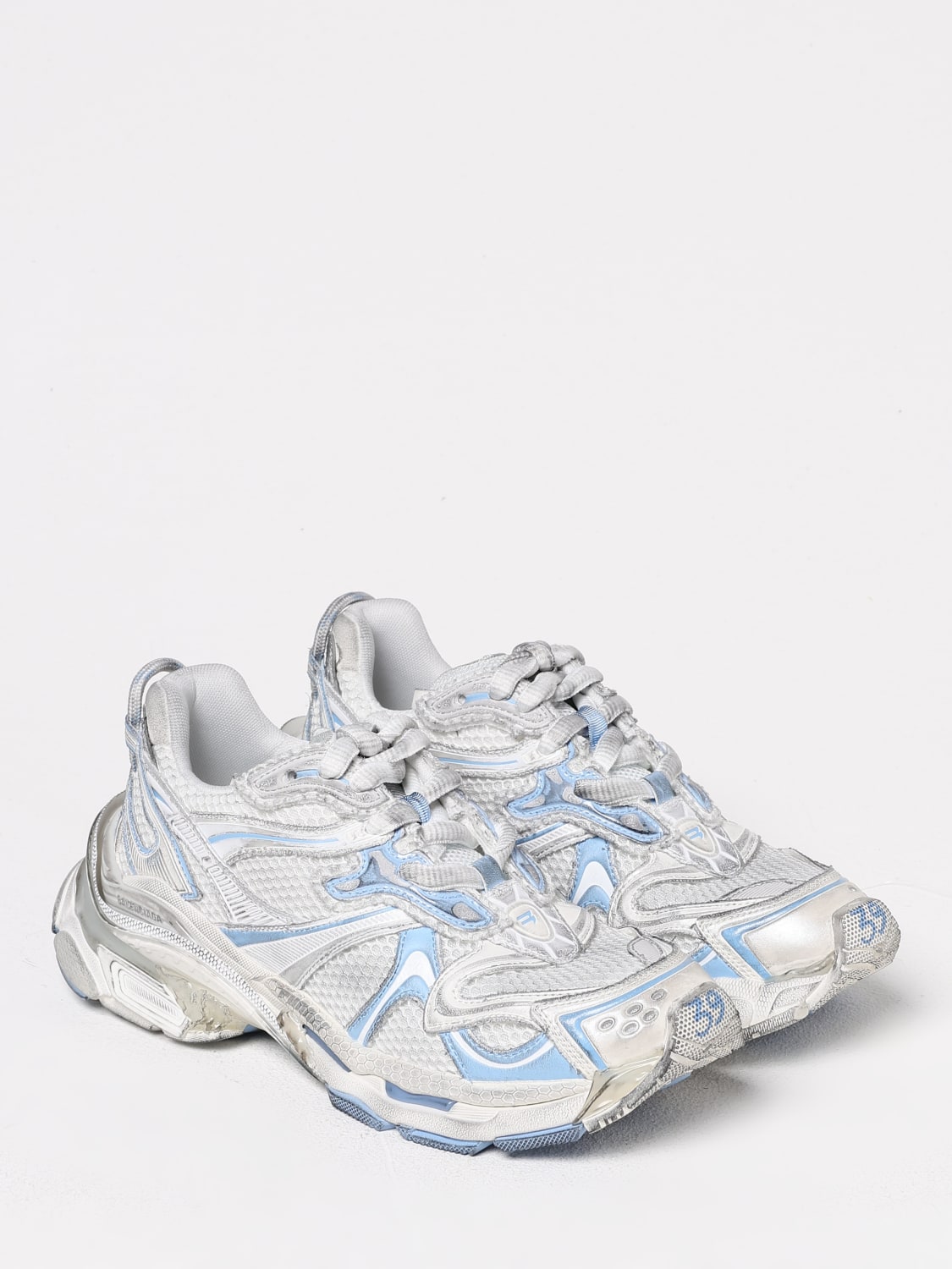 スニーカー BALENCIAGA Balenciaga Runner 2 Sneakers (779064 W3RXP 9041) Balenciaga Runner 2.0 Grey Blue Pink Red (Women's) - 779064