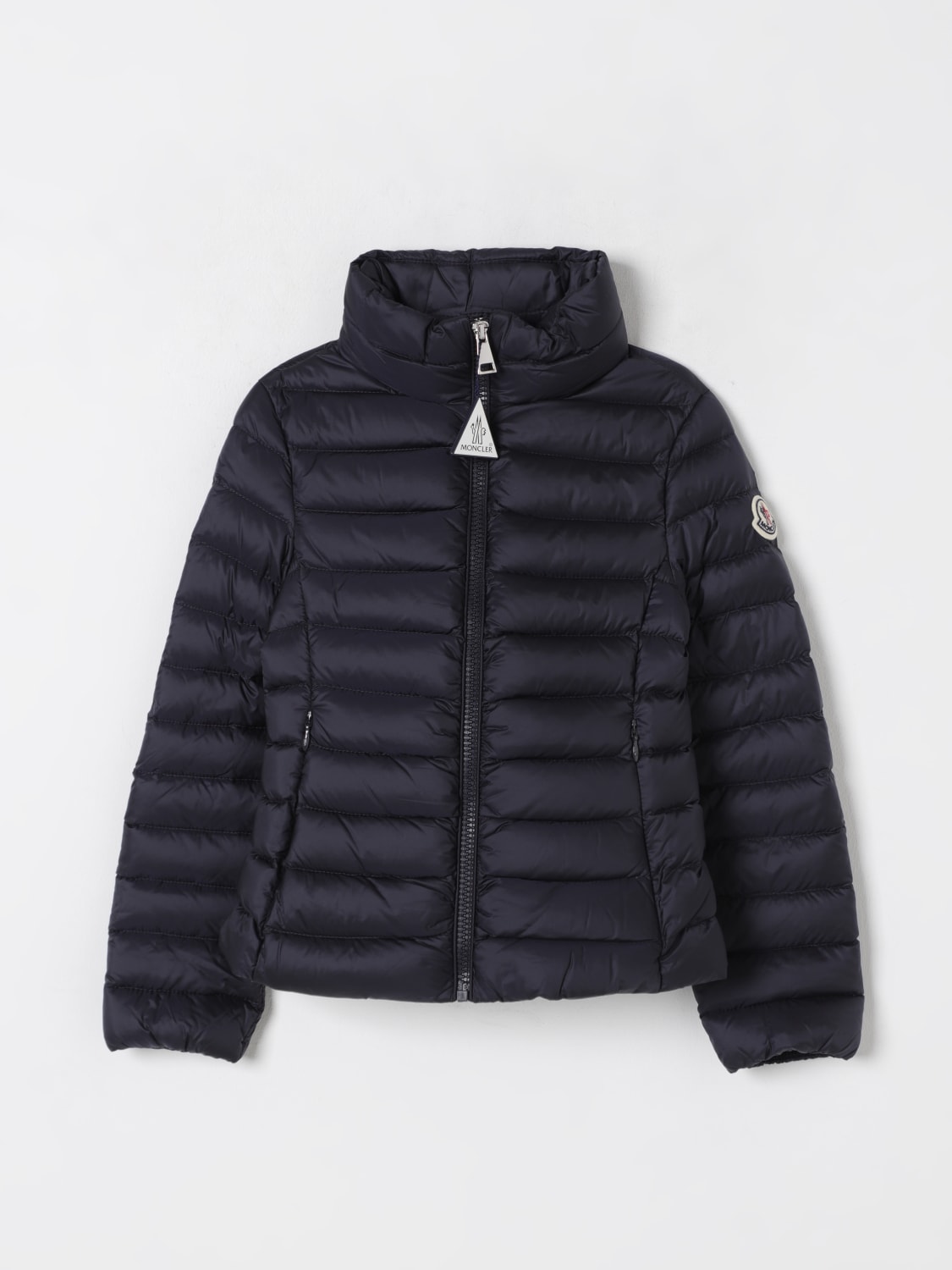 MONCLER GIACCA: Piumino in nylon imbottito con zip Moncler, Blue Navy - Img 1