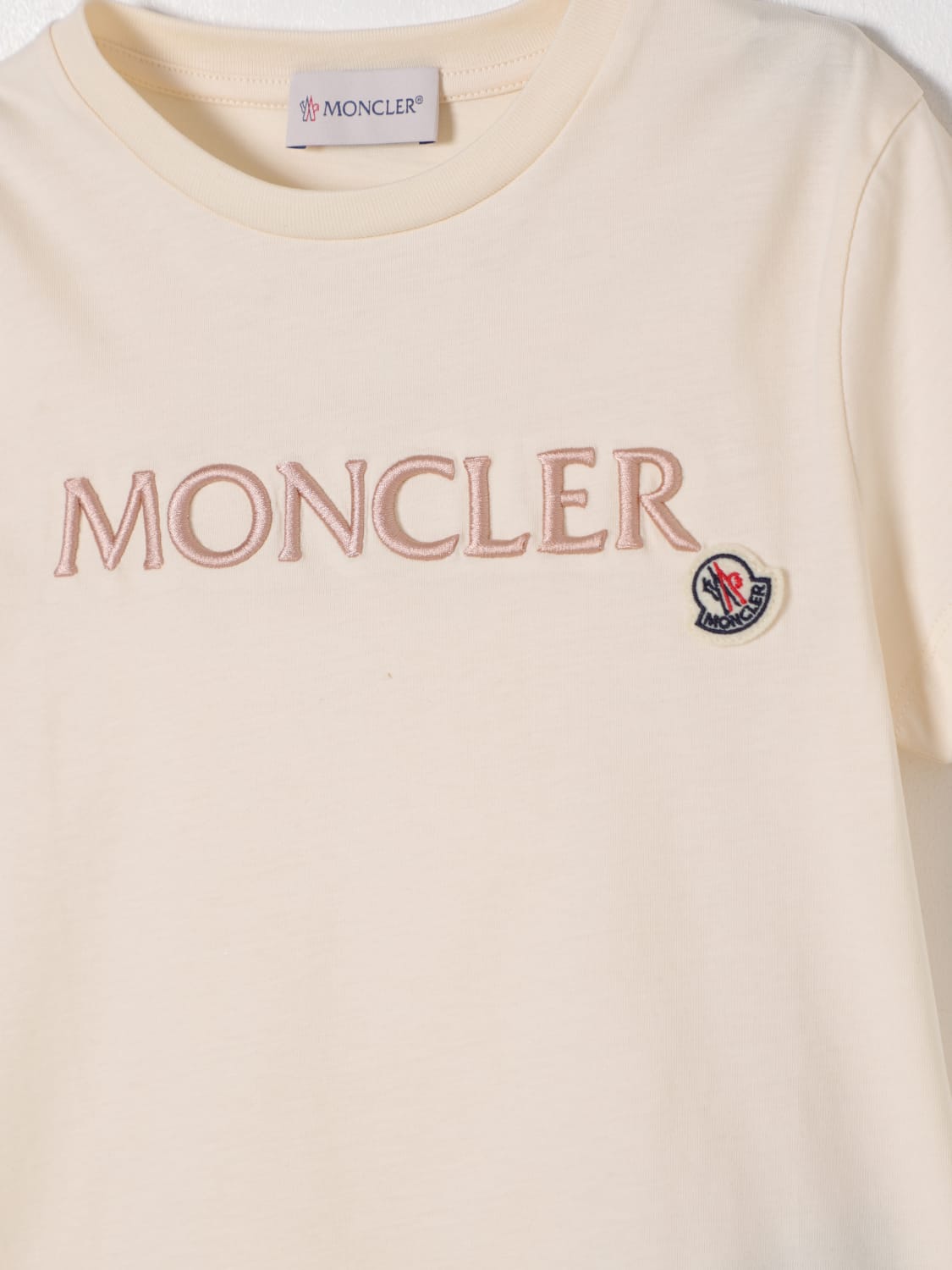 MONCLER Tシャツ: Tシャツ ボーイ Moncler, イエロークリーム - Img 3